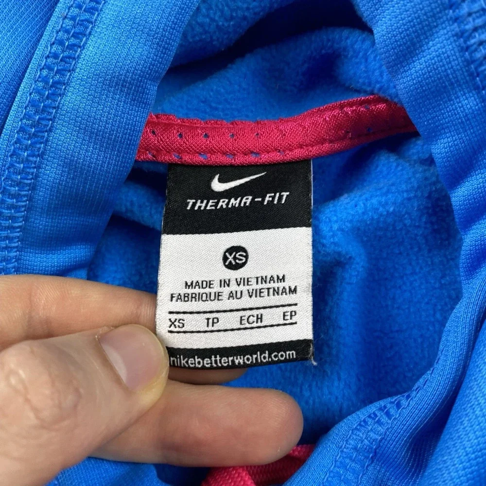 Nike Therma Fit Hoodie Womens XS Blue Pink‎ Long Sleeve
